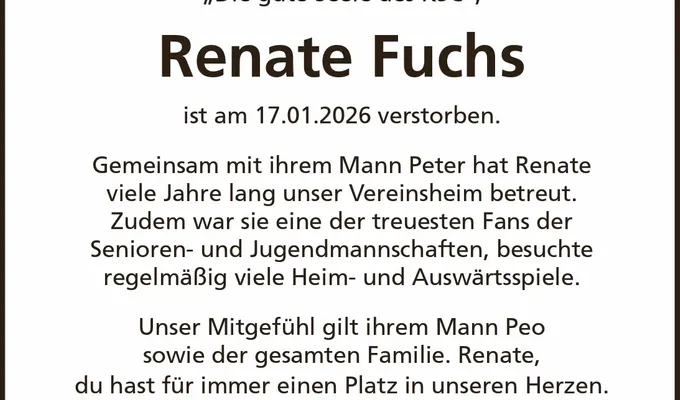 Nachruf: Renate Fuchs
