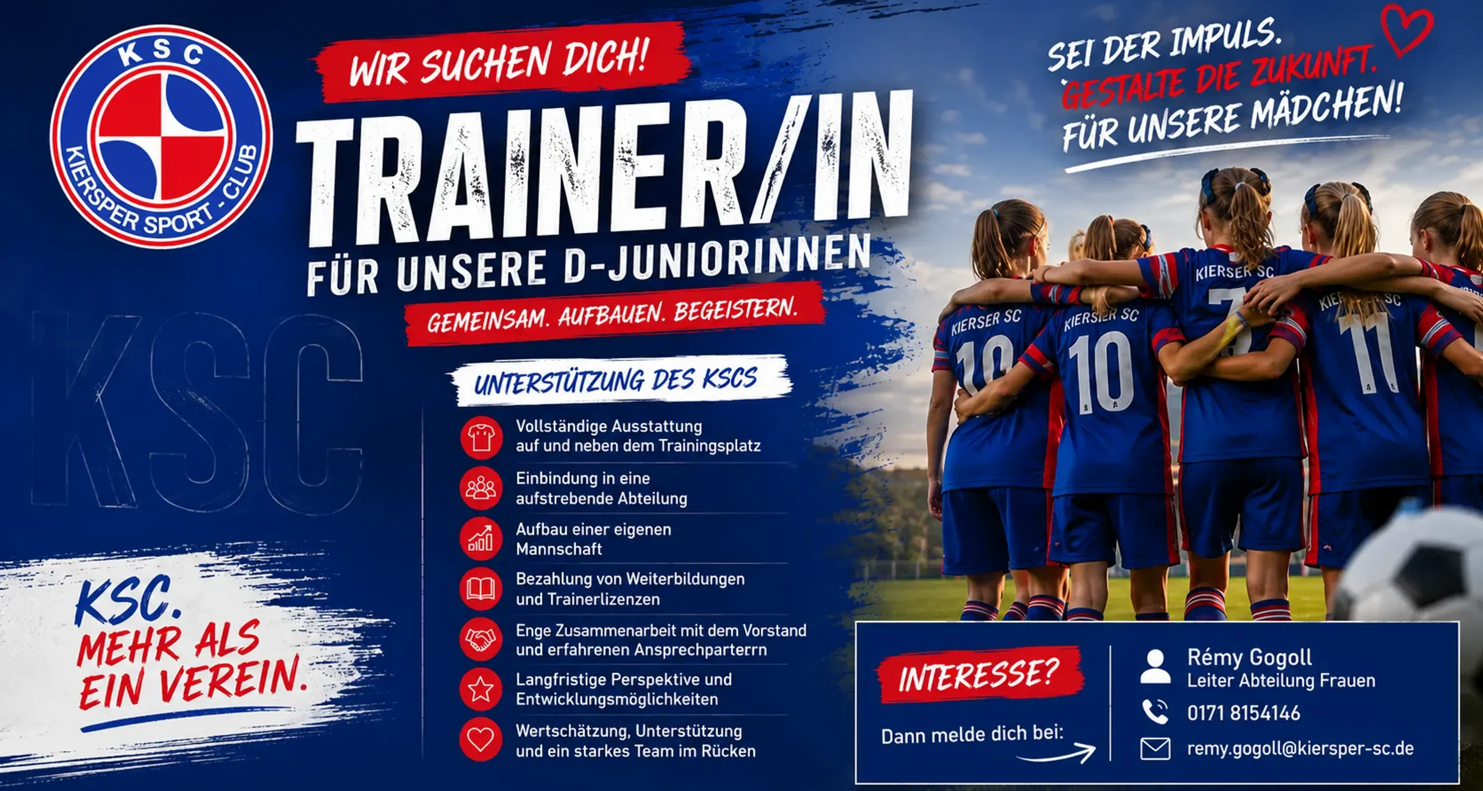 KSC sucht Trainer/in für D-Juniorinnen